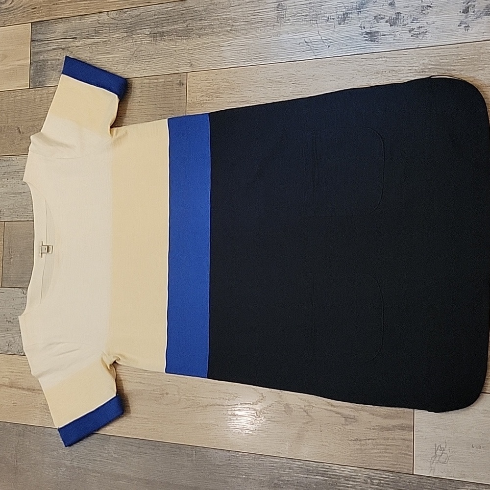 J. Crew White, Cream, Blue & Navy Classic Dress